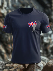 Men's British Veteran imitation cotton short-sleeved T-shirt trupatriotic