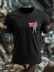 Men's British Veteran imitation cotton short-sleeved T-shirt trupatriotic