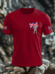 Men's British Veteran imitation cotton short-sleeved T-shirt trupatriotic