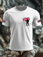 Men's British Veteran imitation cotton short-sleeved T-shirt trupatriotic