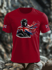 Men's British Veteran imitation cotton short-sleeved T-shirt trupatriotic