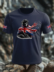 Men's British Veteran imitation cotton short-sleeved T-shirt trupatriotic