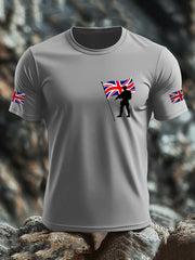 Men's British Veteran imitation cotton short-sleeved T-shirt trupatriotic
