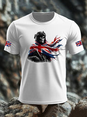 Men's British Veteran imitation cotton short-sleeved T-shirt trupatriotic