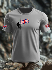 Men's British Veteran imitation cotton short-sleeved T-shirt trupatriotic