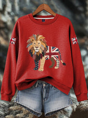 Women's British imitation diamond hot-drilling Print Sweatshirt trupatriotic