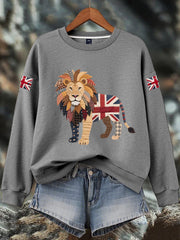 Women's British imitation diamond hot-drilling Print Sweatshirt trupatriotic