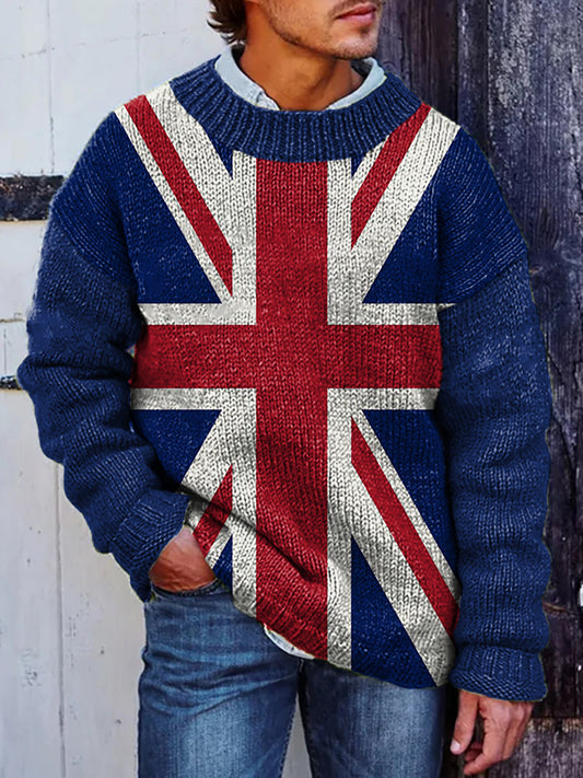Men'sBritish Flag Sweater trupatriotic