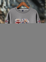 Women's British imitation diamond hot-drilling Print Sweatshirt trupatriotic